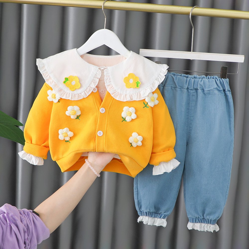 Newborn Baby Clothes One Set For 70-110cm Baby Long Sleeve Coat With Pants Kids Clothes Sets