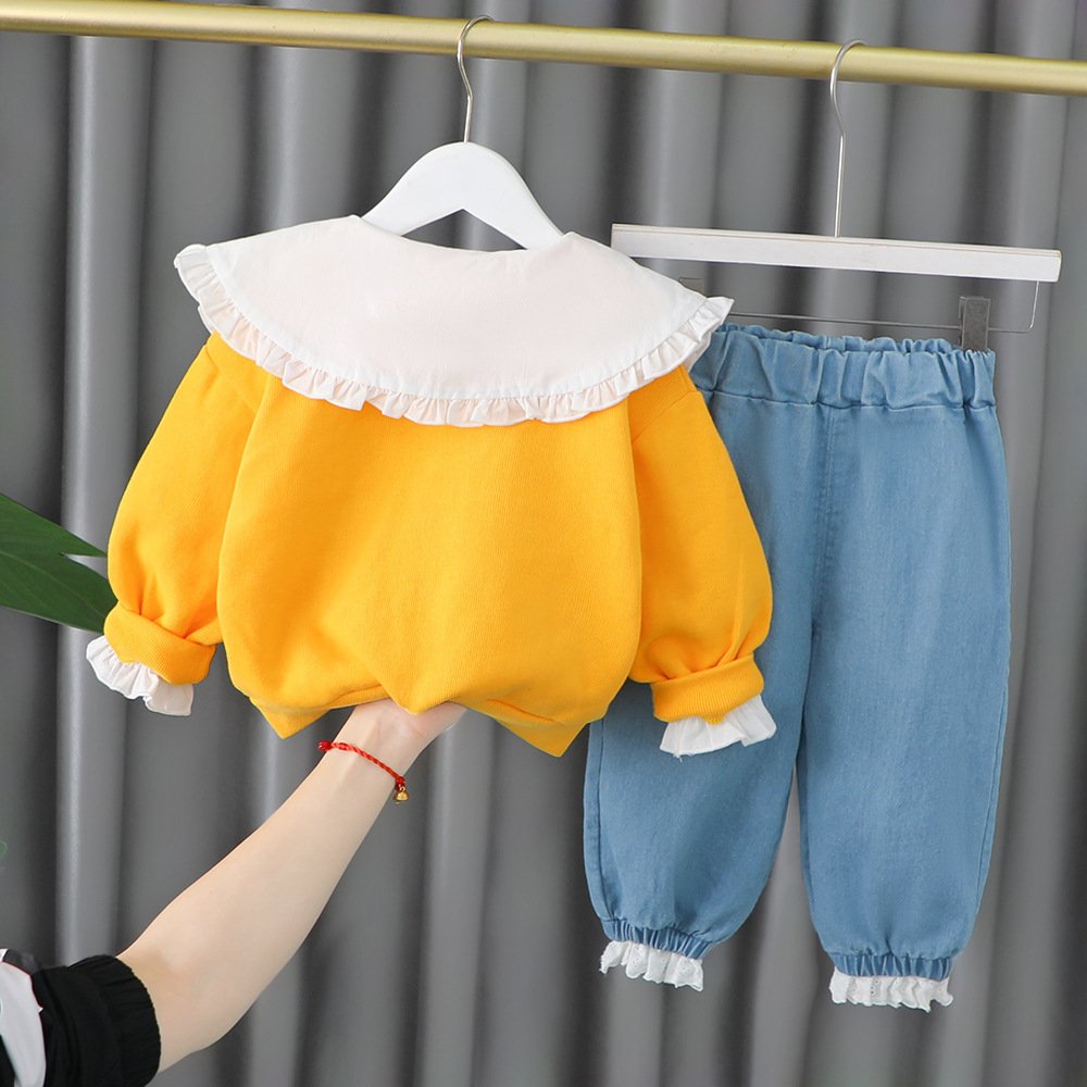 Newborn Baby Clothes One Set For 70-110cm Baby Long Sleeve Coat With Pants Kids Clothes Sets