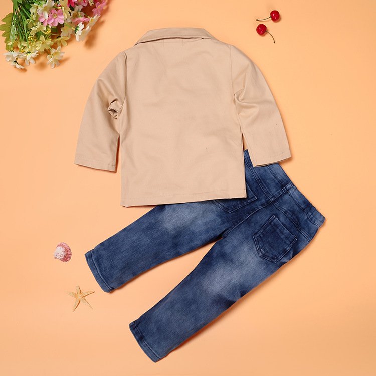 Children's suit for boys spring and autumn clothing western style children's small suit three-piece set
