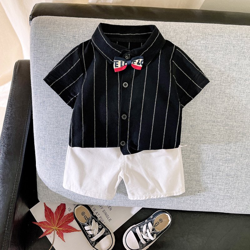Fashion Summer 1-5 Years Kids Boy Short Sleeves Pants Casual Suits Boys Clothing Sets 3-4 years