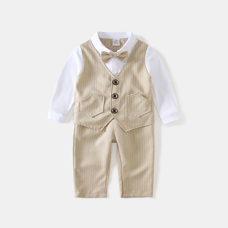 New Spring Boy Clothing Set Children Outfits White Long Sleeves Shirt and Pants Gentleman Two Pieces Clothing for Baby Boys