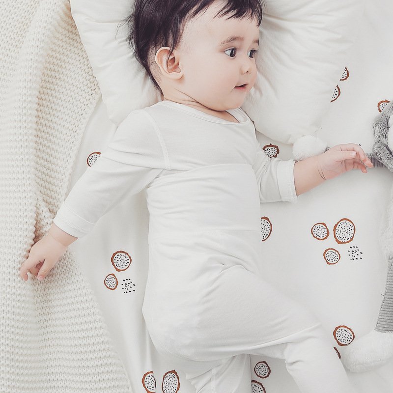 High quantity Baby Children 100% Cotton comfortable home suit set girls and boys modal pajamas