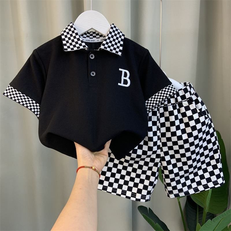2024 RTS Hot Sale Summer 2pcs Cotton Polo Shirt+Shorts Casual Teenagers Boys Clothes Sets