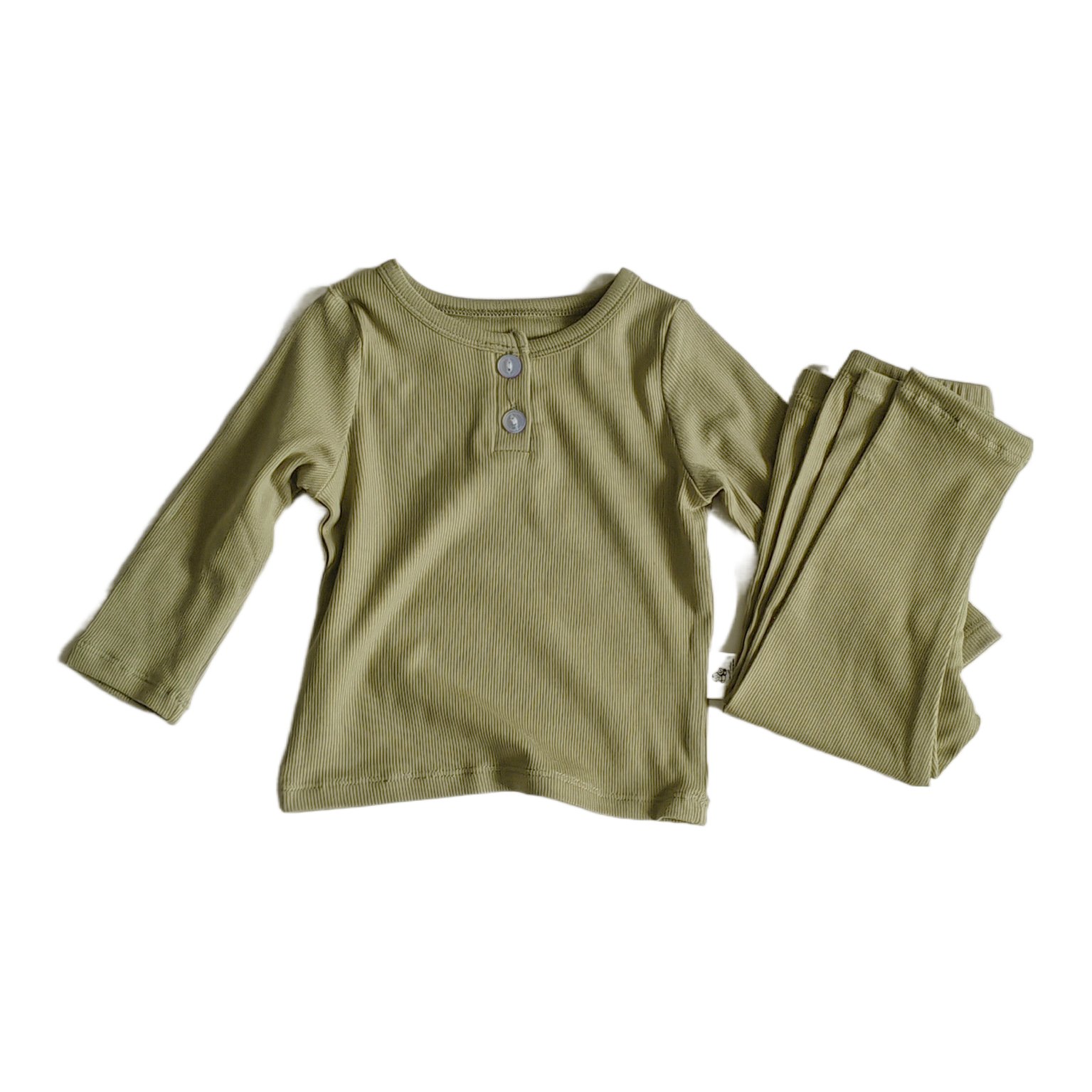High Quality Pajamas Set Long Sleeve Ribbed Cotton Set Boys Girls High Waist Clothing Set Sleepwear Kids Clothes