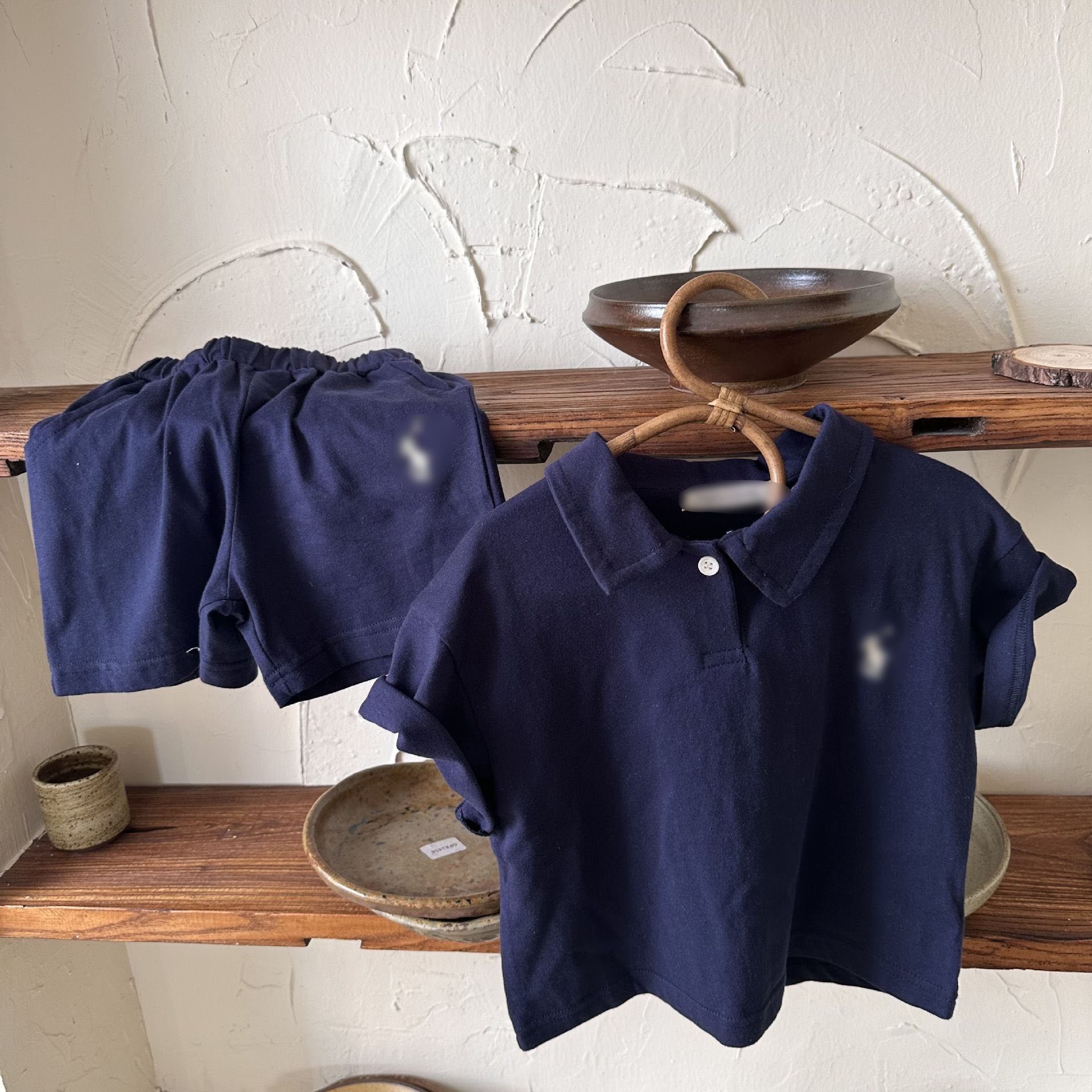 Kids Clothes Wholesale Embroidered Cotton T Shirt Polo Boys Shorts Sets Kids Tracksuits Kids Jogger Sets Children's Clothing