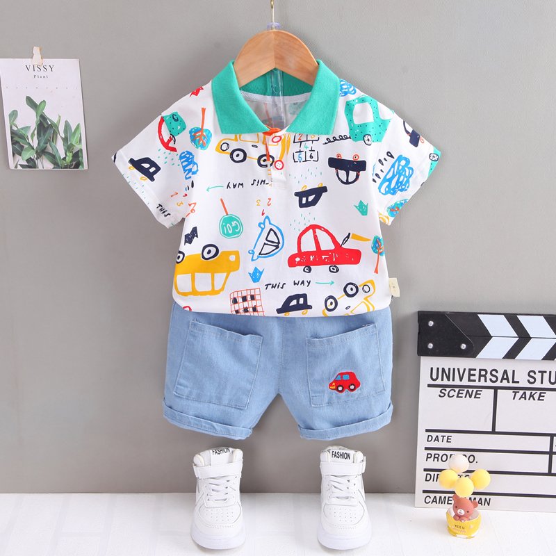 2024 New Summer boy's clothing Short Sleeve Cotton kids designers clothes Teen Boys Clothing Wholesale children clothing sets