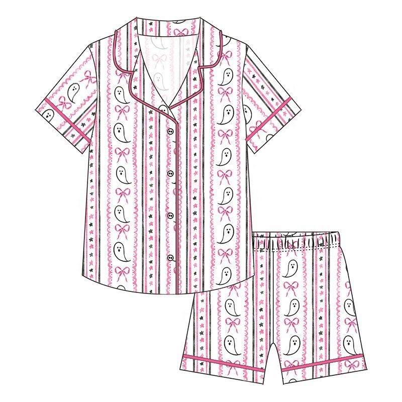 New designed kids collar pajamas sets baby boys cotton nightwear for kids outfit sleeper clothes