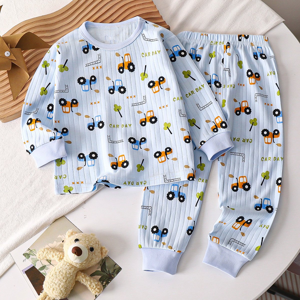 Children's underwear set pure cotton autumn boys clothes home wear girls pajamas children's clothing wholesale