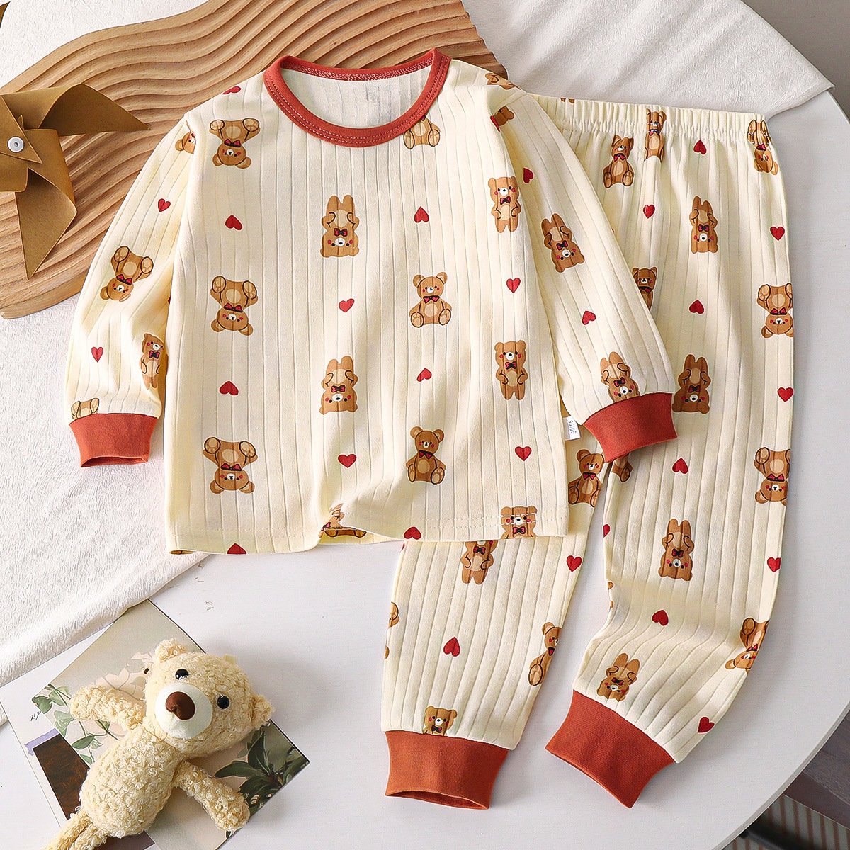 Children's underwear set pure cotton autumn boys clothes home wear girls pajamas children's clothing wholesale