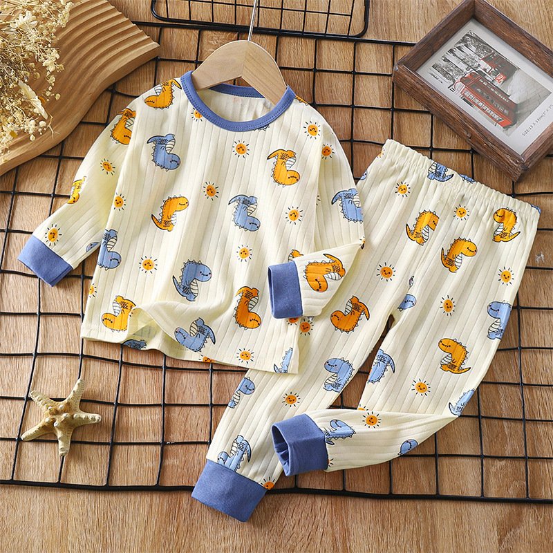 Children's underwear set pure cotton autumn boys clothes home wear girls pajamas children's clothing wholesale