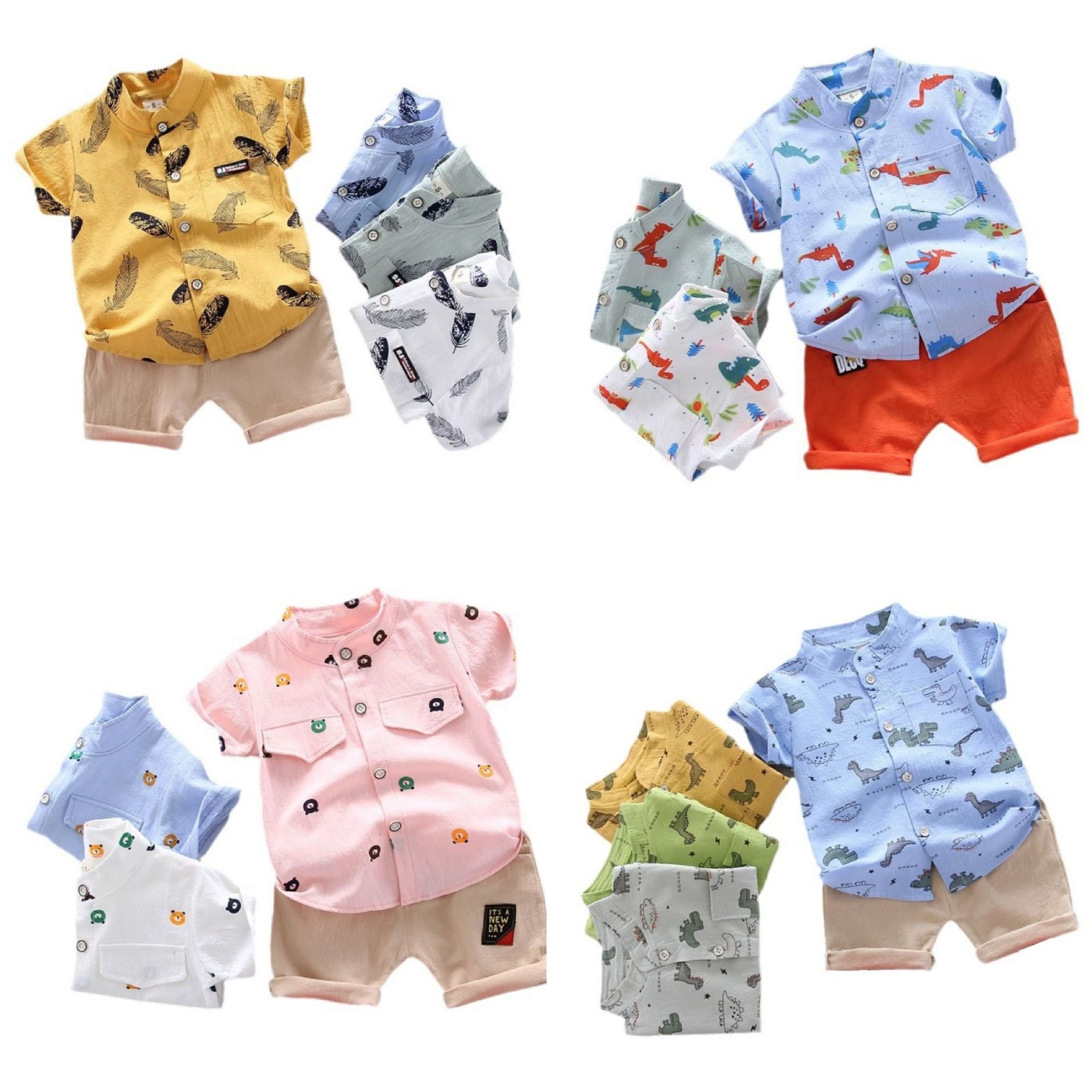 Baby boy clothing set children's short-sleeved 1-4 years old shirt T-shirt clothes children's clothing