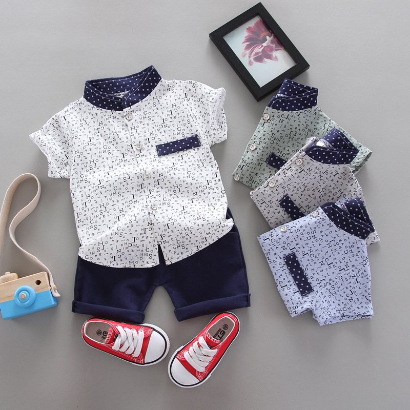 Baby boy clothing set children's short-sleeved 1-4 years old shirt T-shirt clothes children's clothing