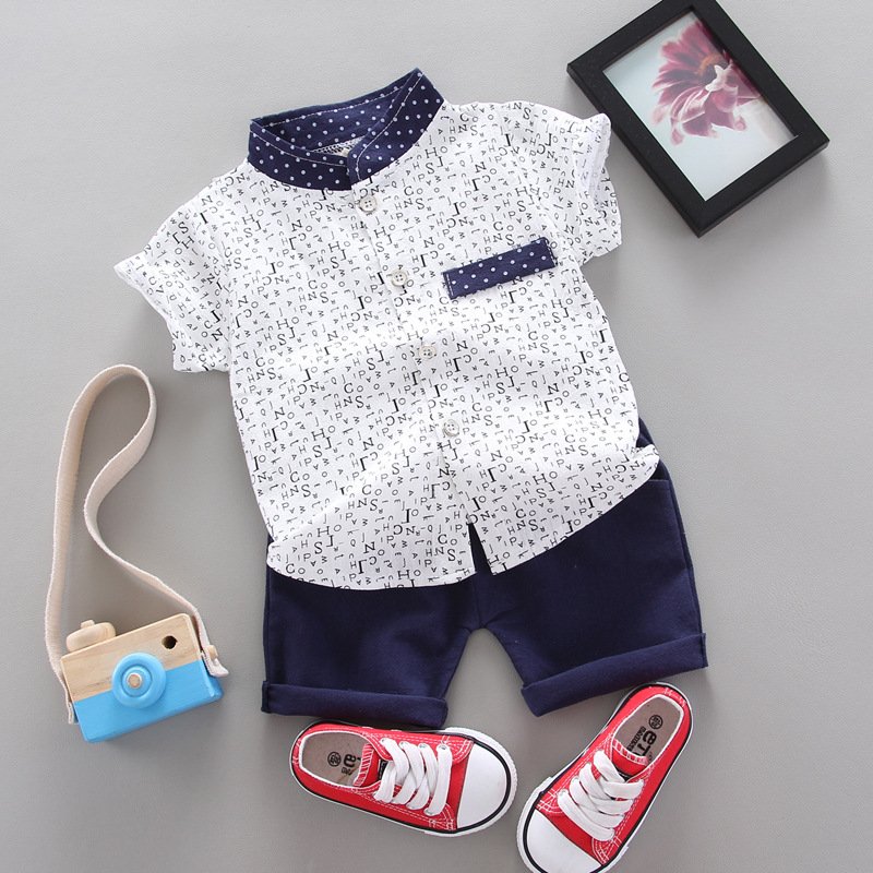 Baby boy clothing set children's short-sleeved 1-4 years old shirt T-shirt clothes children's clothing
