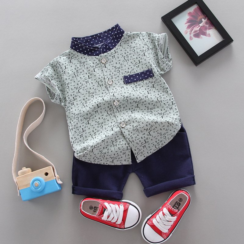 Baby boy clothing set children's short-sleeved 1-4 years old shirt T-shirt clothes children's clothing
