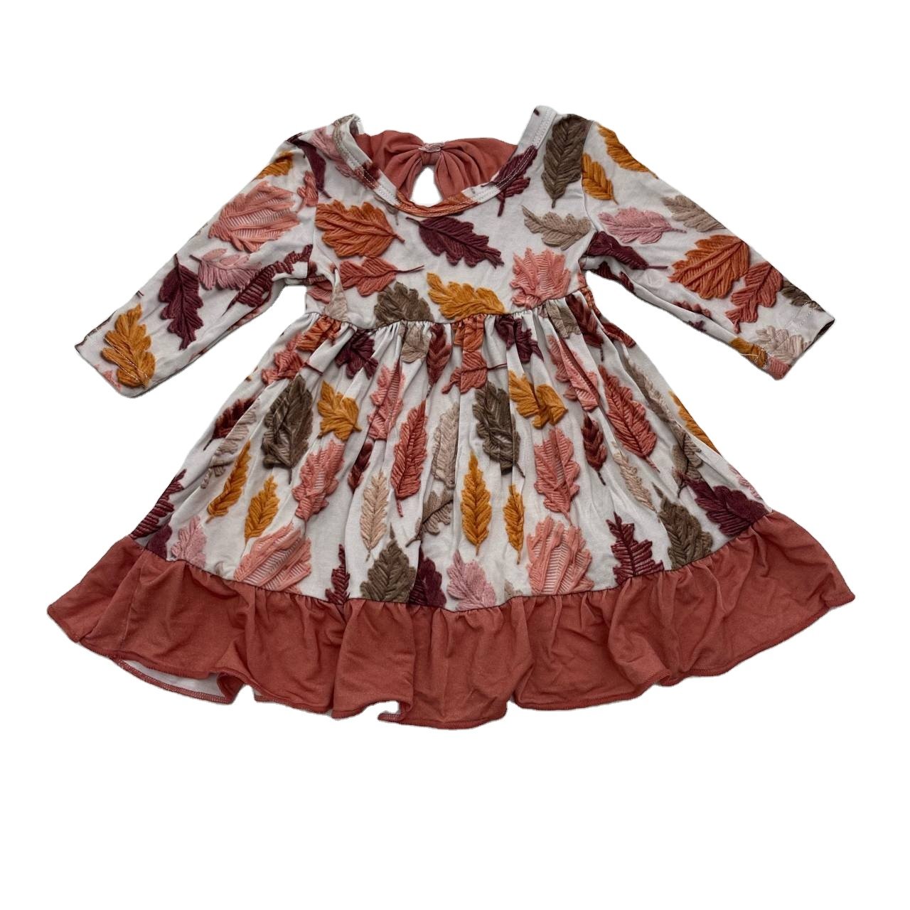 Custom Baby Girl Fall Clothes Kids leaf Design Cardigan Toddler Boys Customized Wrap Top