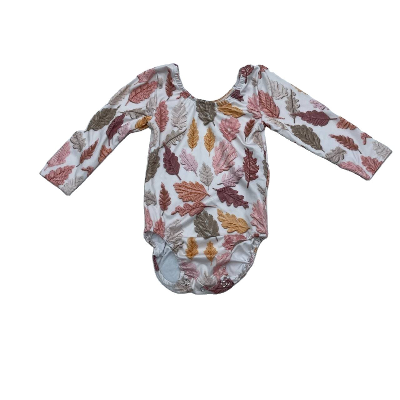 Custom Baby Girl Fall Clothes Kids leaf Design Cardigan Toddler Boys Customized Wrap Top