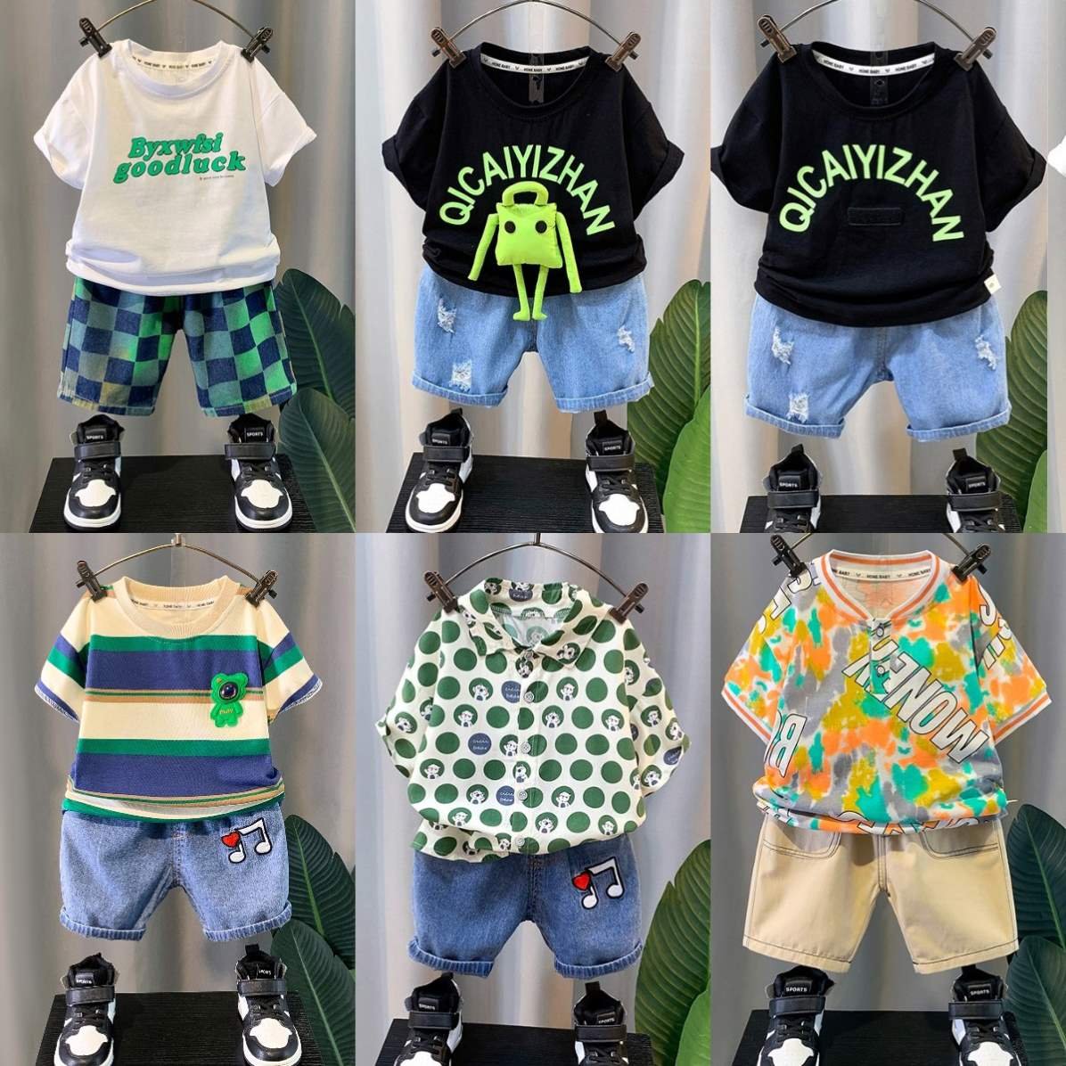 Hot Selling Brand Kids Summer Clothing Set Cartoon T-Shirt + Shorts Boutique Children 2-Piece Set Boys Clothing Sets