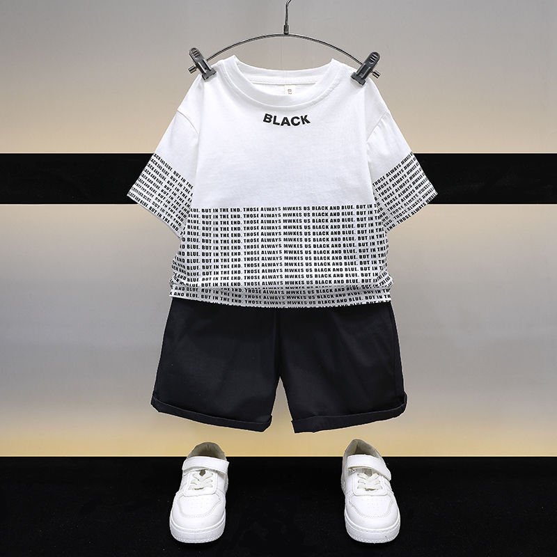 Wholesale children's clothing suits 2-7 years old casual clothes boys clothes printed T-shirt shorts cotton children's suits