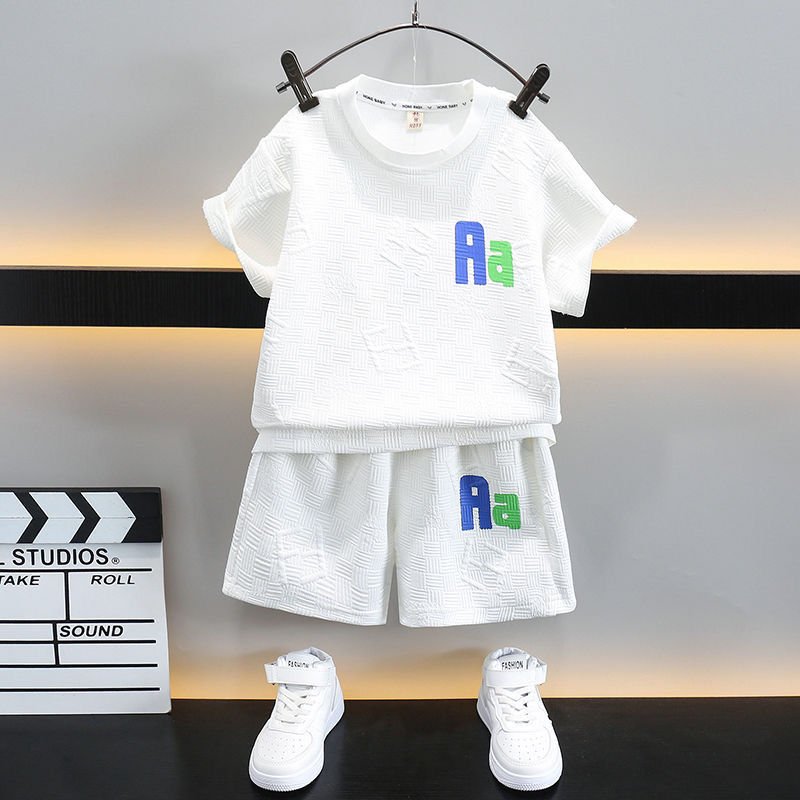 Wholesale children's clothing suits 2-7 years old casual clothes boys clothes printed T-shirt shorts cotton children's suits