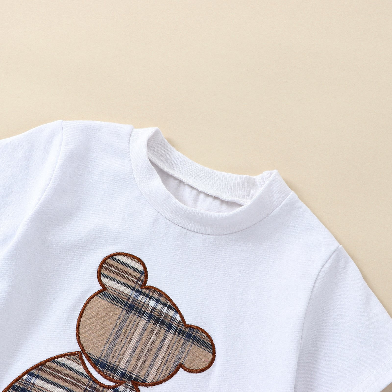 Summer Infant Baby Boys Girls Outfits Short Sleeve Plaid T-shirt shorts Casual Daily Clothes
