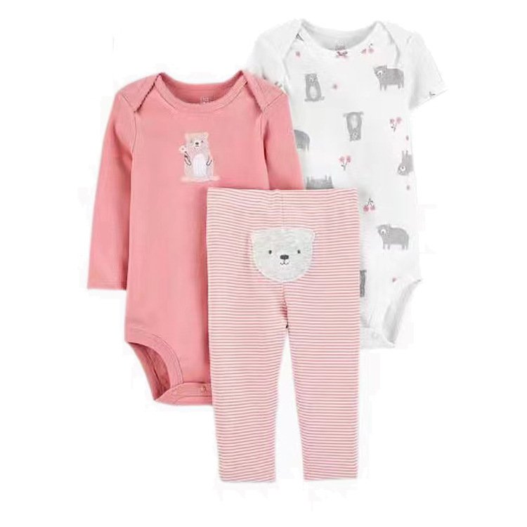 Newborn Onesie Organic Cotton Fun Cartoon Design Fashion Boys Rompers Set Infant Baby Girl 2 Pcs Romper + Pant