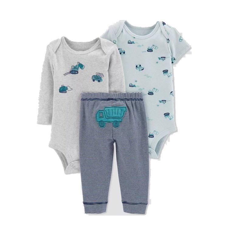 Newborn Onesie Organic Cotton Fun Cartoon Design Fashion Boys Rompers Set Infant Baby Girl 2 Pcs Romper + Pant