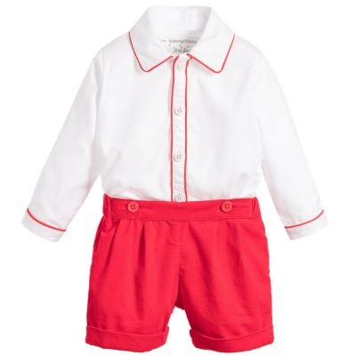 Boys Gentleman Suit Kids Boutique Clothes Set Long Sleeve Lapel Shirt Blue Short Pants Baby Boy Birthday Outfits