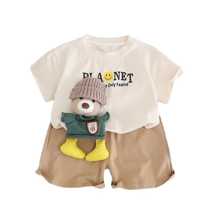 Wholesale Summer Boys Cartoon Clothes Sets Children Cotton T-shirts Shorts 2pcs Suit For Baby Jogging Tracksuits Kids Outfits