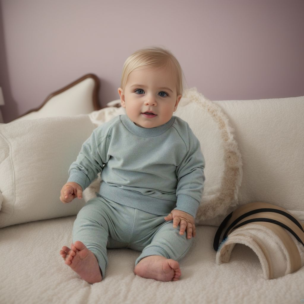 Wholesale French Terry Long Sleeve Top And Pants Set Organic Cotton Baby Sweater Suit