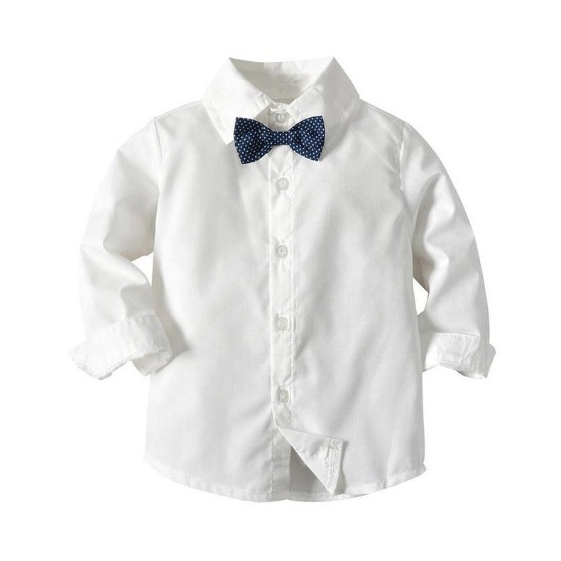 KB8003 Hot-selling Wholesale Children Clothe Cotton Blue Vest Suit Bow Tie Shirt Kids Boy Suit Formal 3 Years Boys Clothing Sets