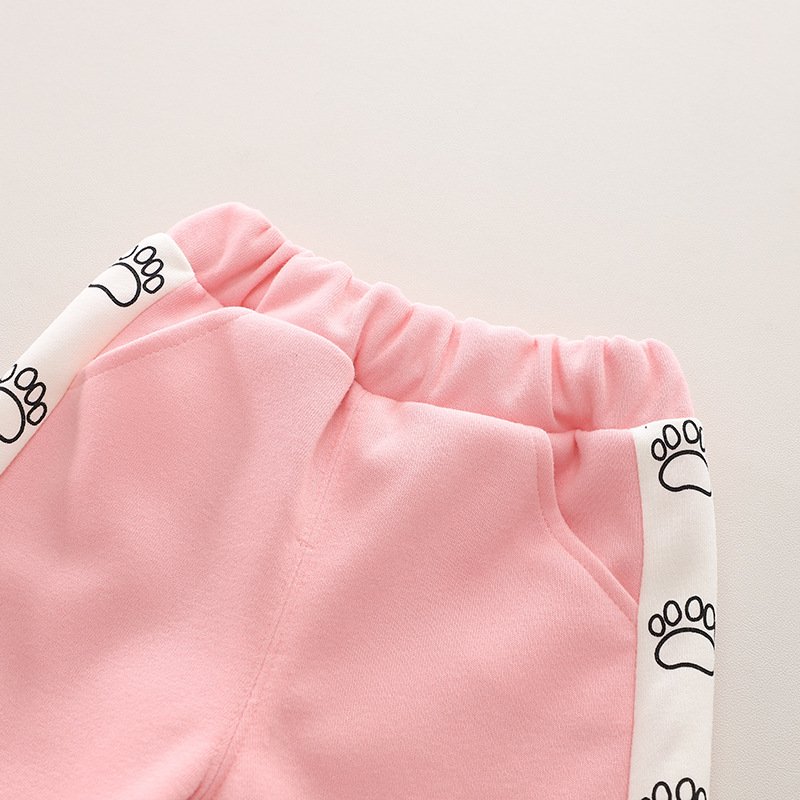 New style toddler boy autumn cute alphabet cartoon spliced back lace-up bear baseball suit