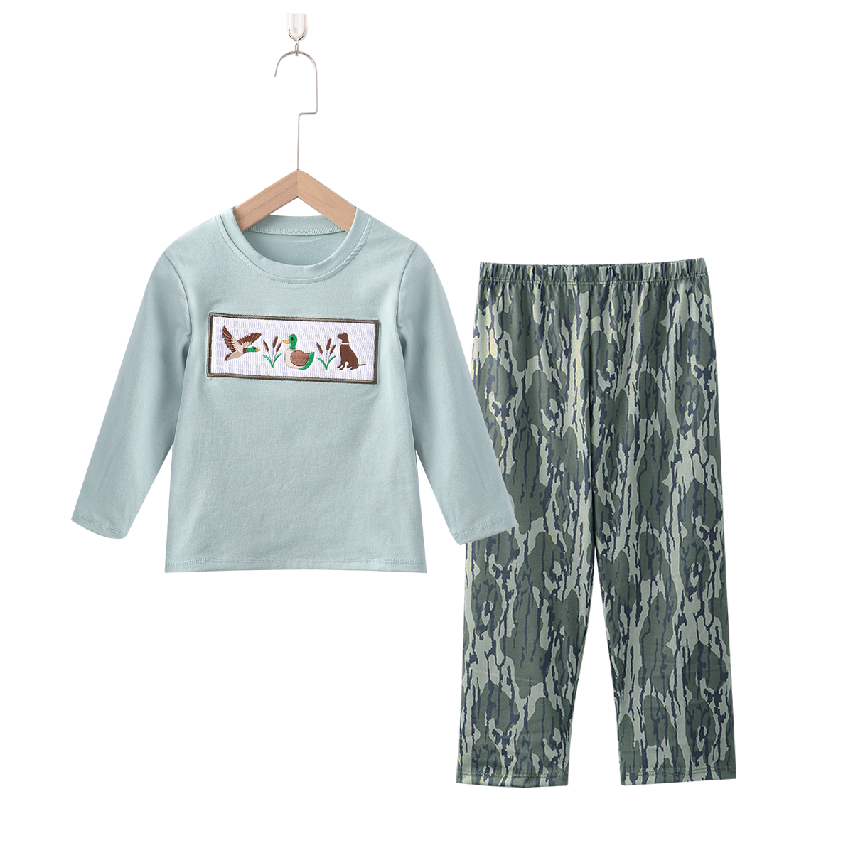 Customizable smocked camo pattern wholesale baby clothes baby boy clothes for all season from Puresun