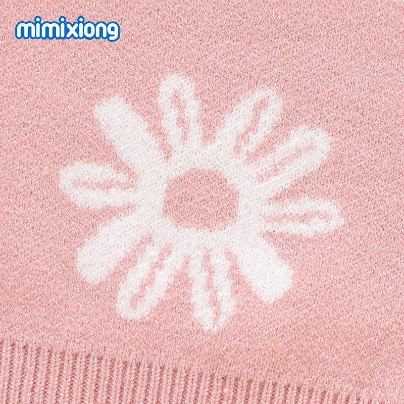 New style mimixiong soft knitted lovely flower pattern newborn baby sweaters and pants clothes wear clothing 2pcs sets