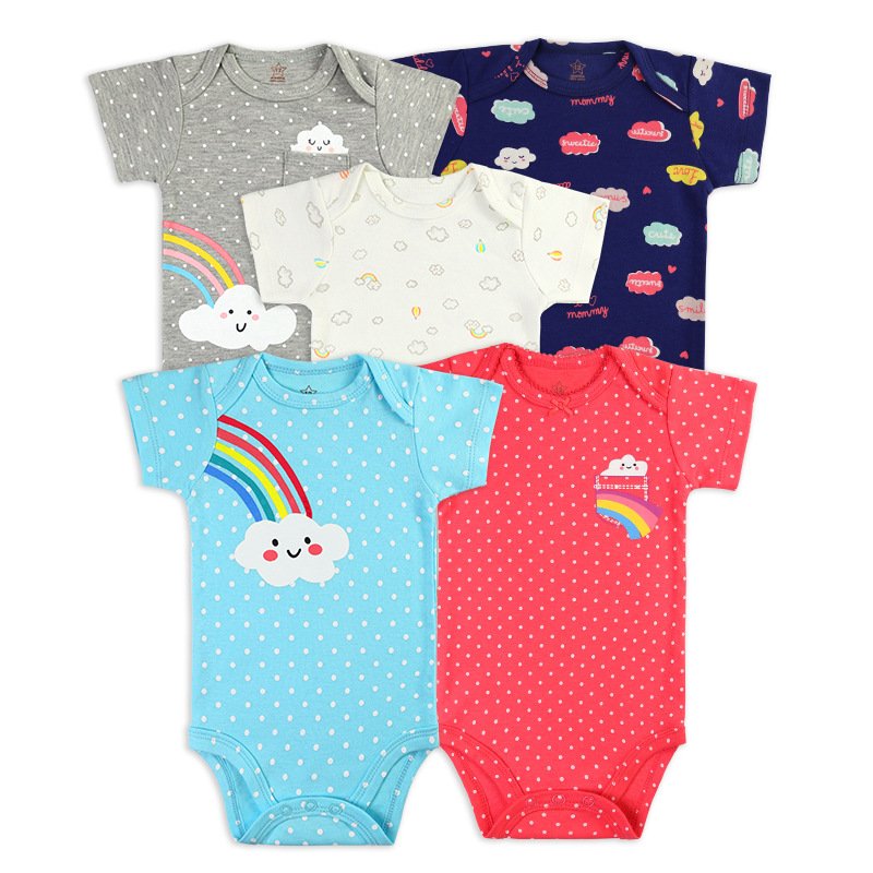 2021 Baby Rompers 5pcs Jumpsuit Boy&girls clothes Summer High quality newborn Clothing