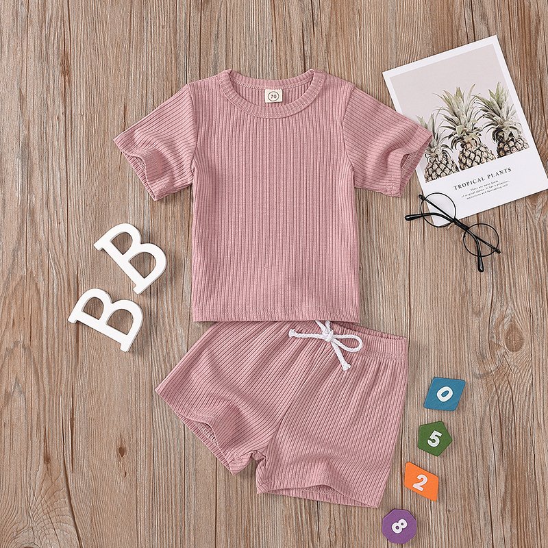 Boys boutique clothing rib fabrics 100% cotton summer sweatshirt pullover short sets for kids