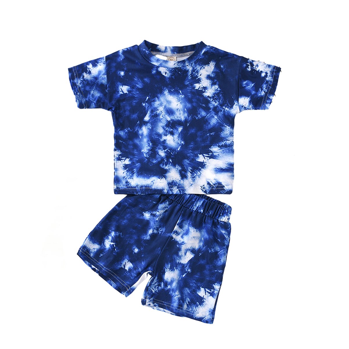 Wholesales Summer Tie Dye Cotton Boys Clothing Set Casual T-shirt Shorts Two Pieces Set