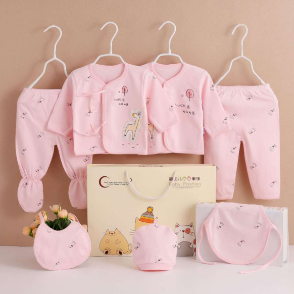 8 colors long sleeve cotton toddler pajamas set sleeping suit baby clothes newborn baby gift set box