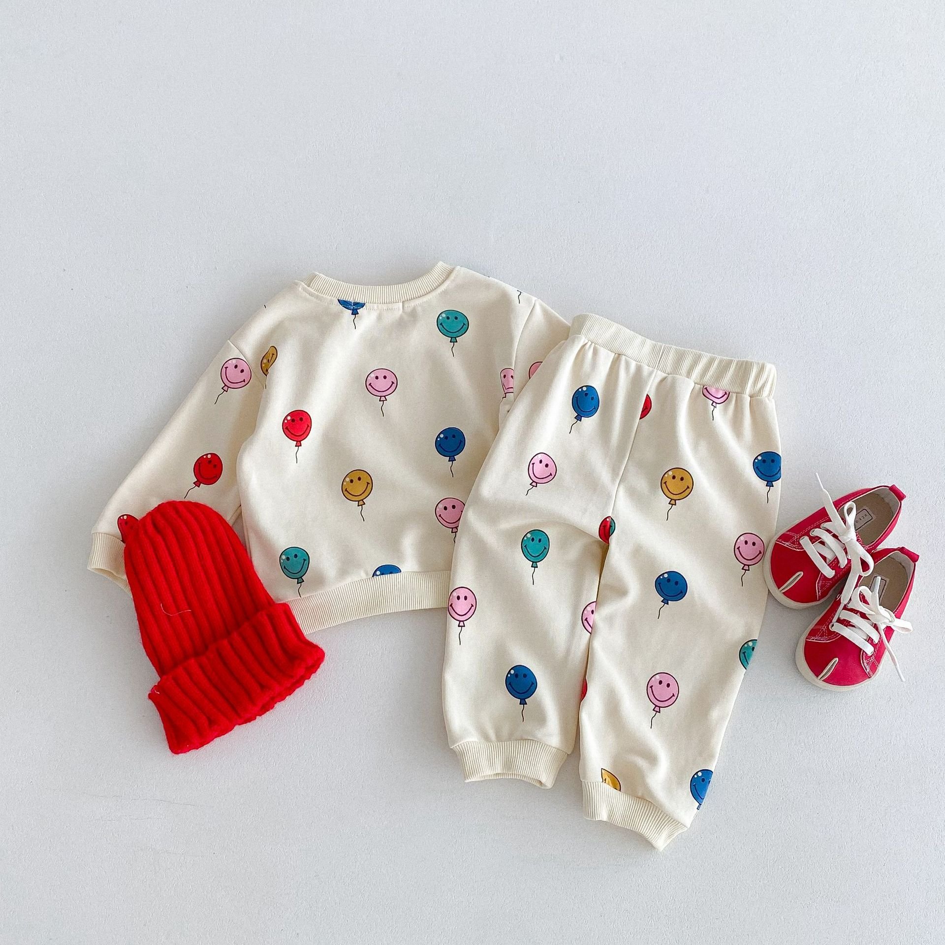 Polka Dots Sports And Leisure Baby Boys Girls Clothes Sets Fashion Long-sleeved Hooded Cotton Kids Clothing Sets