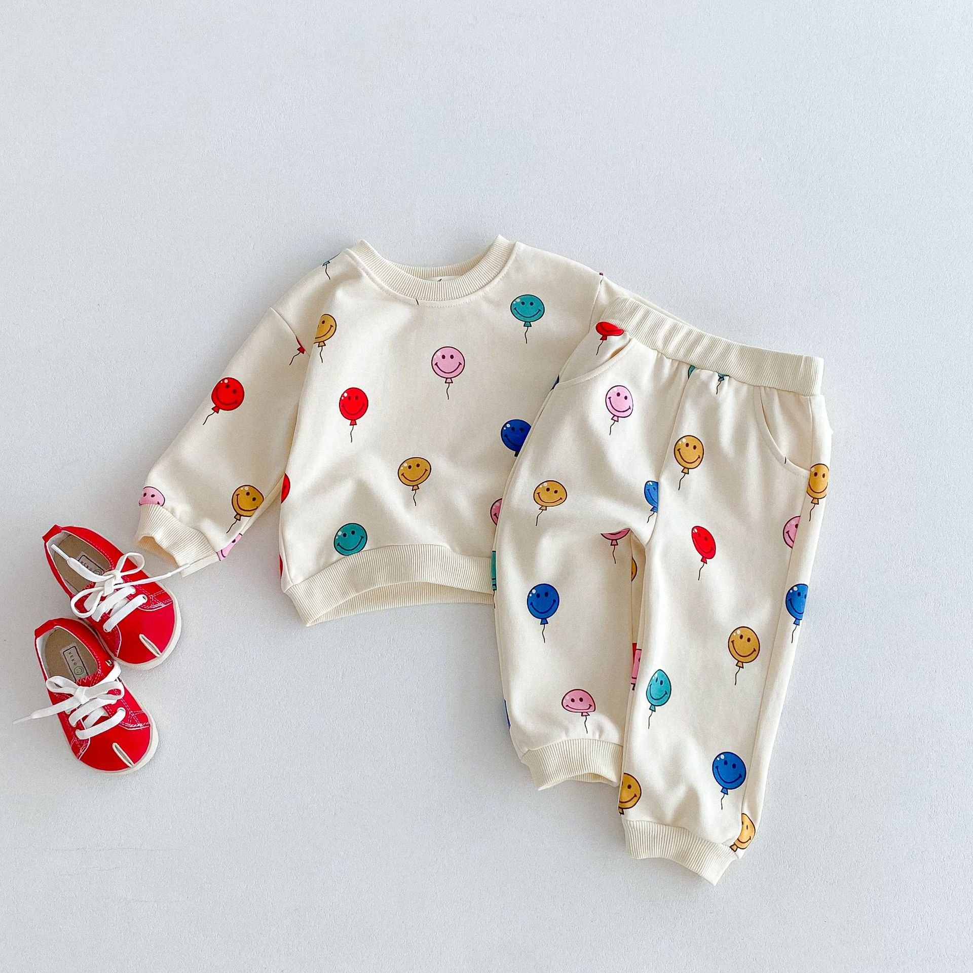 Polka Dots Sports And Leisure Baby Boys Girls Clothes Sets Fashion Long-sleeved Hooded Cotton Kids Clothing Sets