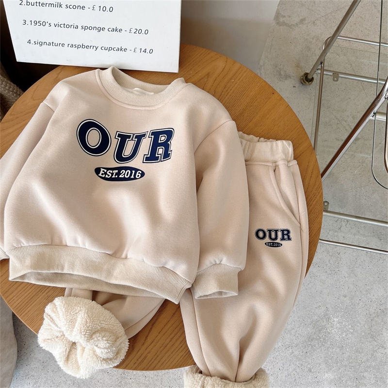 Ms-44 Kids Baby Cotton Letter Pullover Sweatshirt+Pants Girl Clothing Sets Tracksuit 2 Pieces Boys and Girls Clothes Wholesale