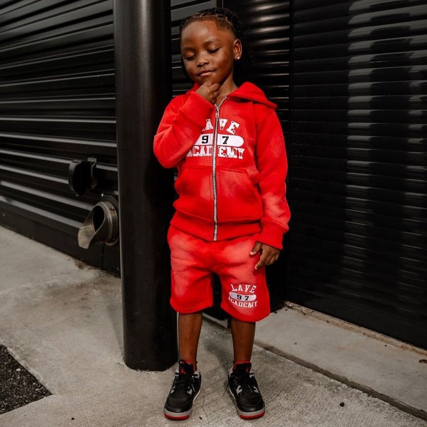 Wholesale Children Clothes Manufacturer Boy Clothing Set Zipper Up Hoodie Shorts Set Kids Acid Washed Tracksuits