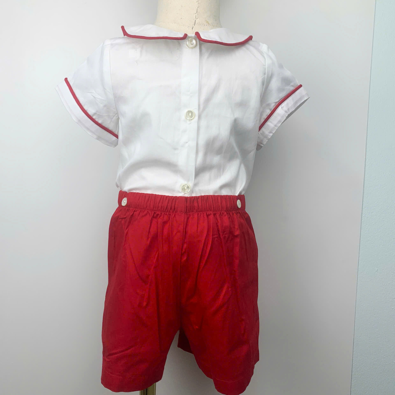 High Quality Children's Clothing Toddler Boys Clothing Sets For Baby Smocked Christmas Red White ODM OEM Wholesale