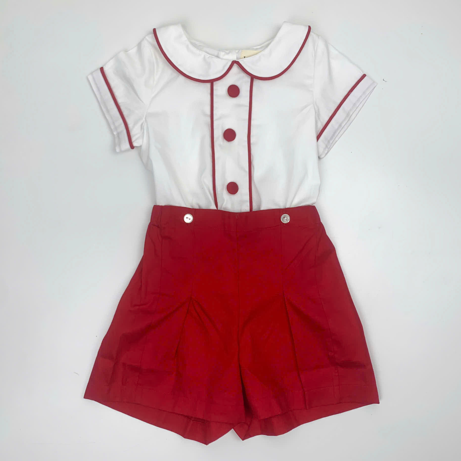 High Quality Children's Clothing Toddler Boys Clothing Sets For Baby Smocked Christmas Red White ODM OEM Wholesale