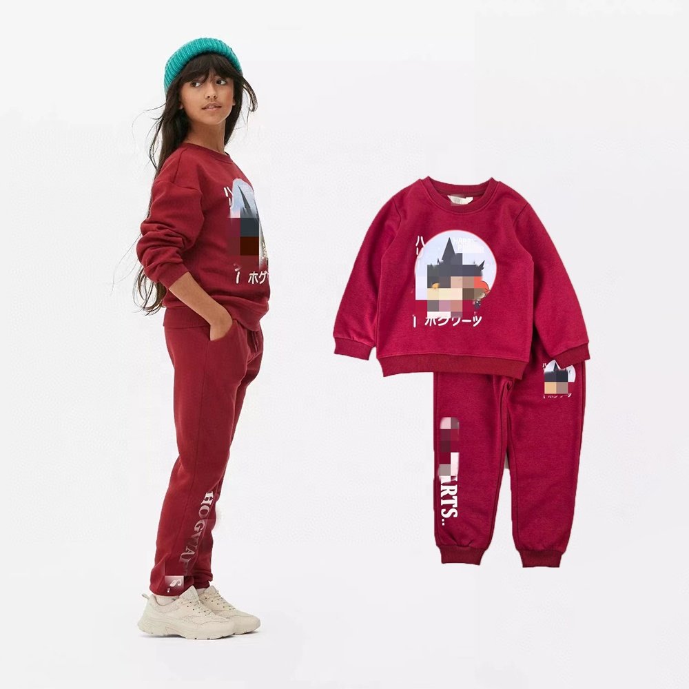Hot Sales Autumn Long Sleeves Hoodies Kids Tracksuits 2-Piece Sets Boys Girls Winter Warm Clothes Cotton Children Clothing