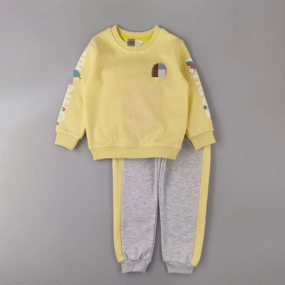 Hot Sales Autumn Long Sleeves Hoodies Kids Tracksuits 2-Piece Sets Boys Girls Winter Warm Clothes Cotton Children Clothing
