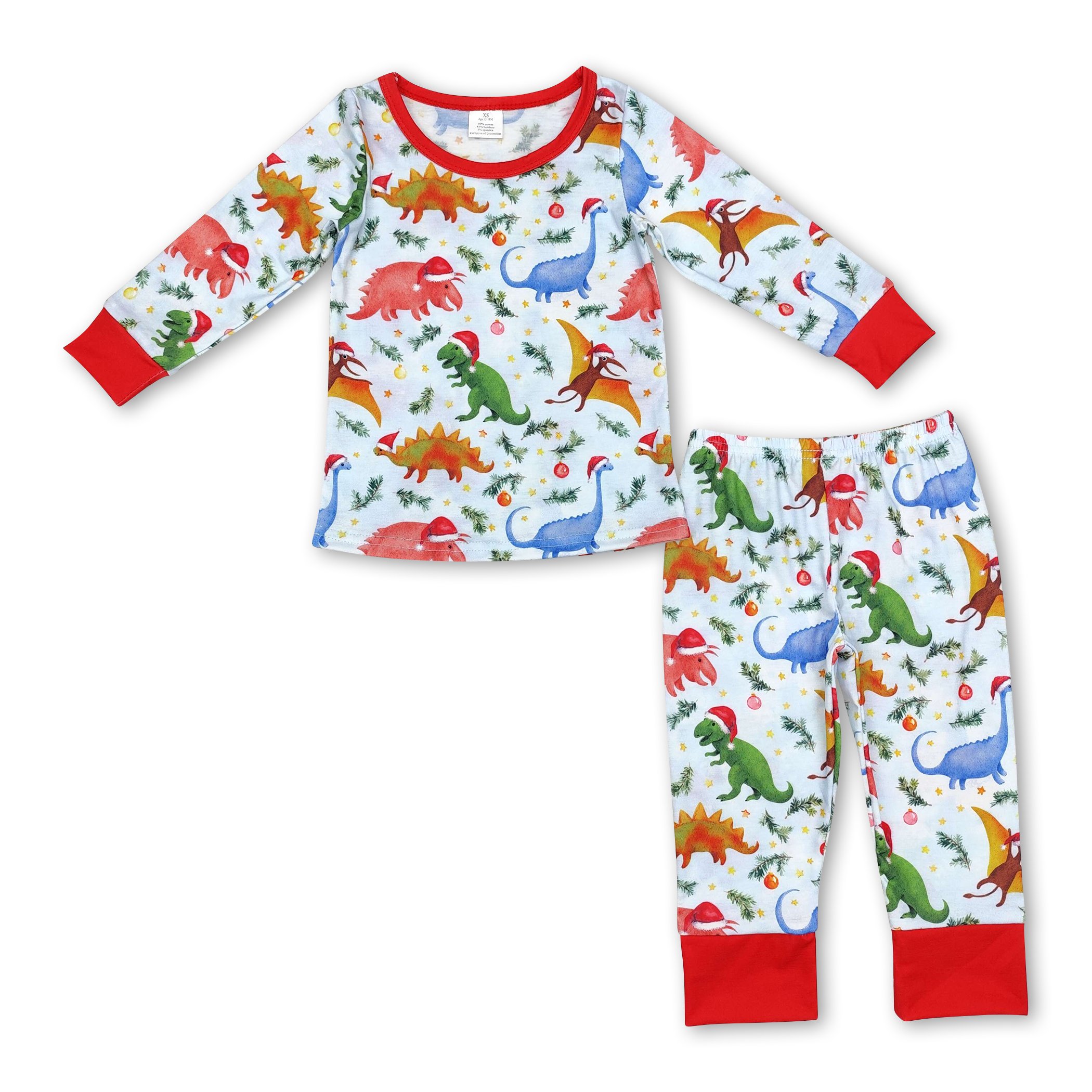 Special pajamas o-neck long-sleeved long pant full of various dinosaur children boy clothing