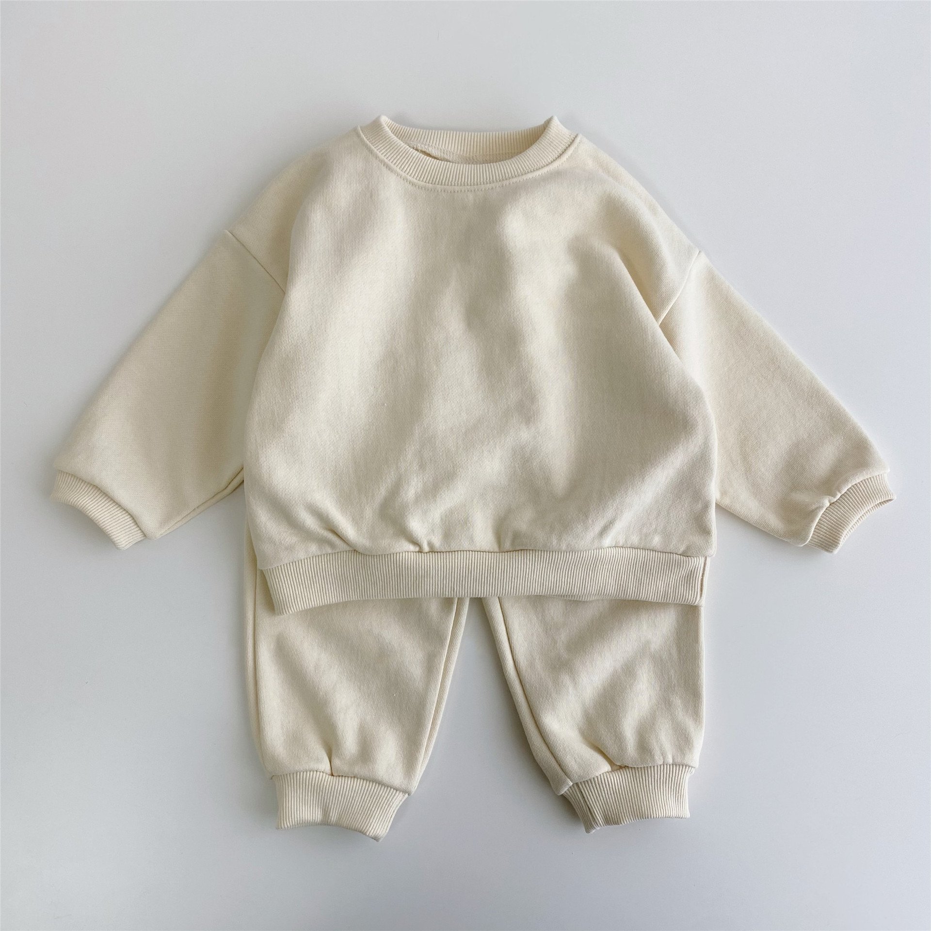 Hot Sale 100% Cotton Solid Children Autumn Casual Baby Boy Clothing Sets kids tracksuits