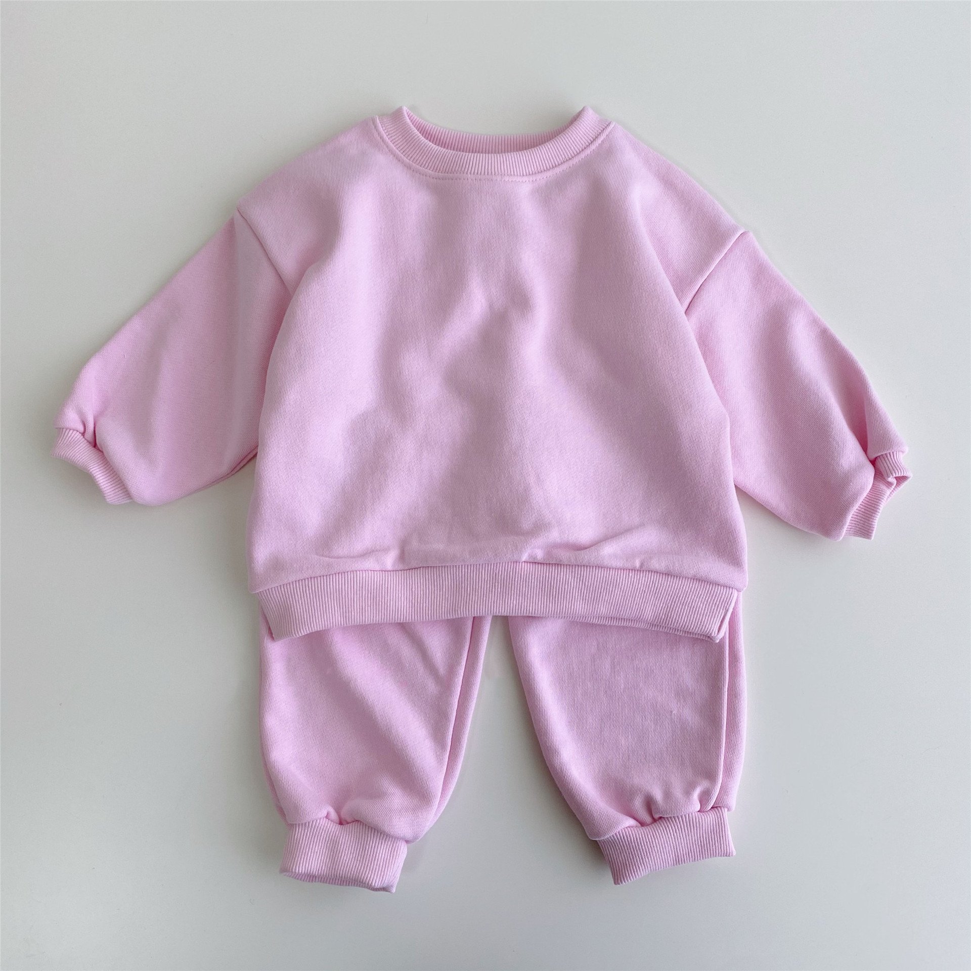 Hot Sale 100% Cotton Solid Children Autumn Casual Baby Boy Clothing Sets kids tracksuits