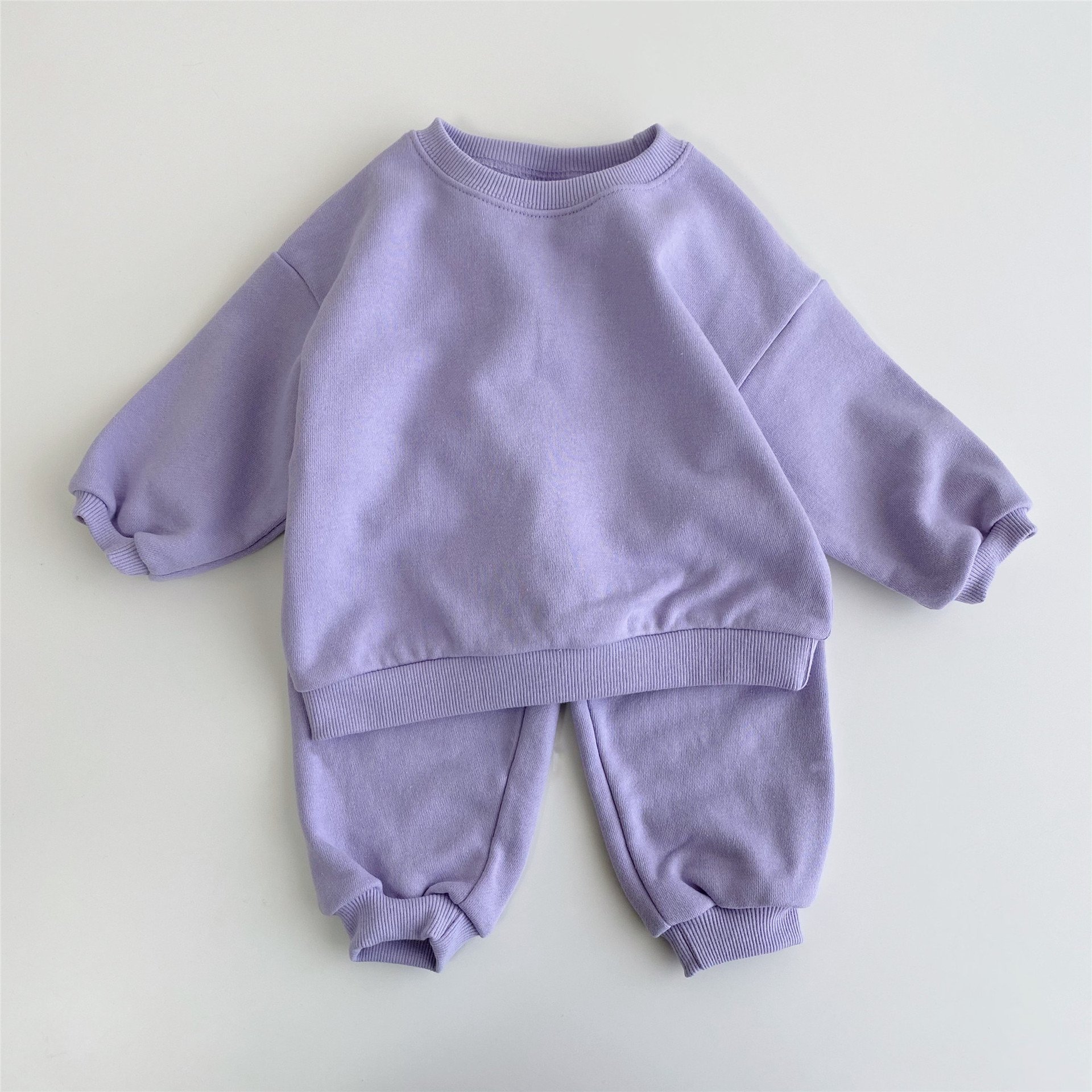 Hot Sale 100% Cotton Solid Children Autumn Casual Baby Boy Clothing Sets kids tracksuits