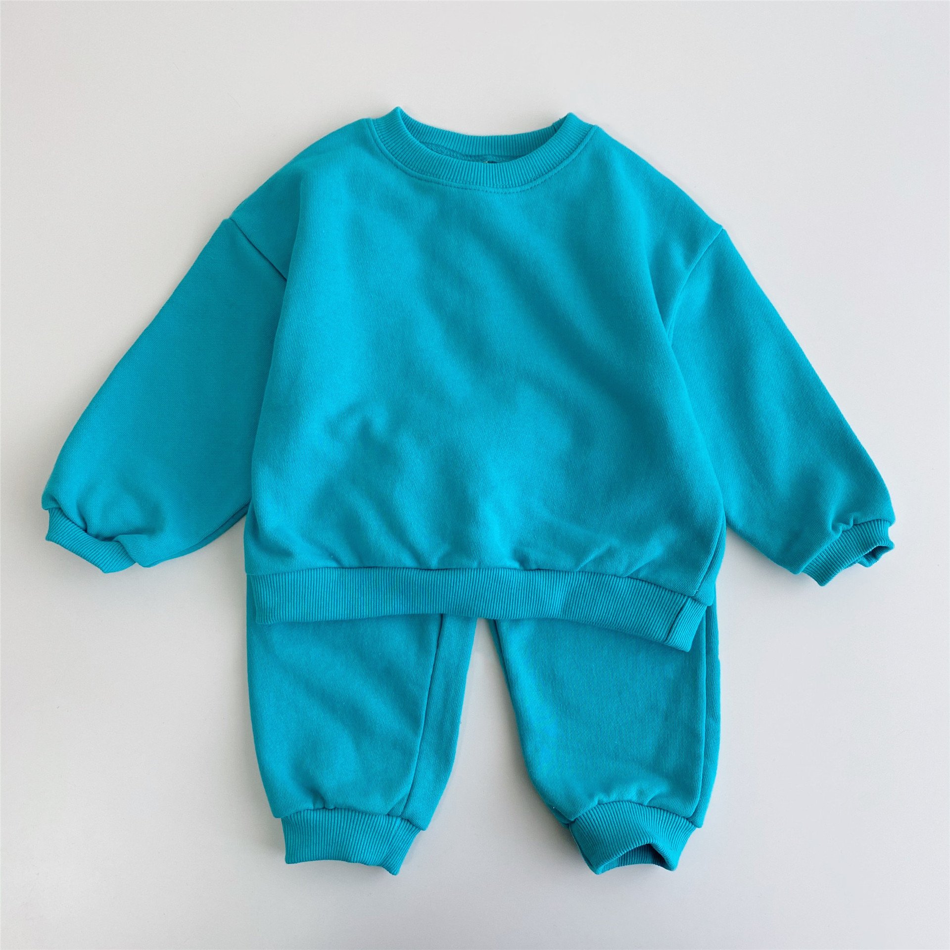 Hot Sale 100% Cotton Solid Children Autumn Casual Baby Boy Clothing Sets kids tracksuits